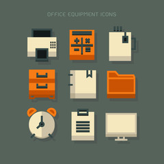 icon Office equipment business Teamwork success graph financial profits The triumph of centrifugal vector