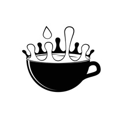 Milk cup splash. Vector illustration isolated on white