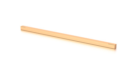 Brown corrugated cardboard box from top side angle. Blank, horizontal, thin, long and rectangle shape.