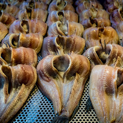 Dried fish in the market