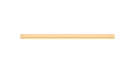Brown corrugated cardboard box from top front angle. Blank, horizontal, thin, long and rectangle shape.