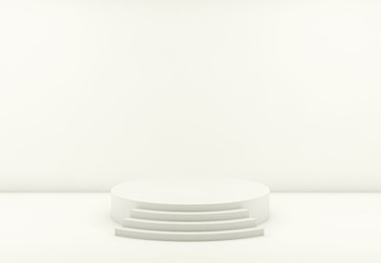 White round podium. Pedestal. Scene. 3D redner