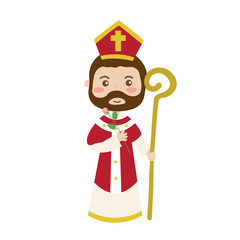 Saint Valentine cartoon character isolated on white background.