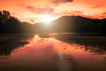 Fototapeta premium sunset river