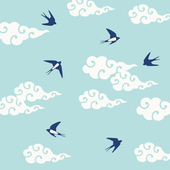 背景イラスト　ツバメ