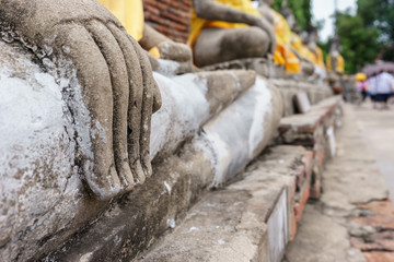 old hand of buddha statue