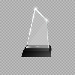 Realistic Blank Vector Glass Trophy Award