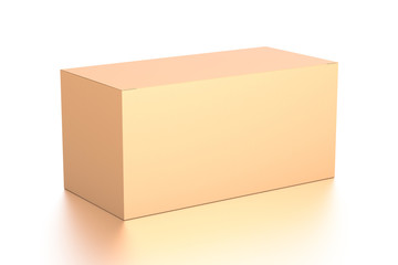 Brown corrugated cardboard box from top side angle. Blank, horizontal, and rectangle shape.
