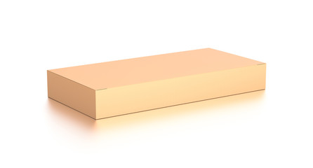 Brown corrugated cardboard box from top side angle. Blank, horizontal, and rectangle shape.