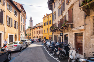 Fototapeta na wymiar One of the streets of Verona, Veneto region, Italy.