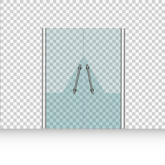 Glass door isolated on transparent background. Vector illustration