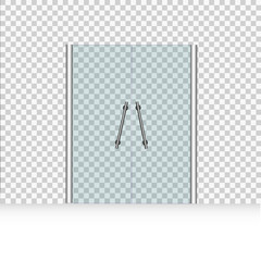 Glass door isolated on transparent background. Vector illustration