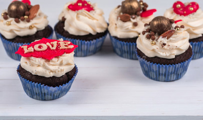 Cupcakes for Valentine's Day. Birthday cupcake. cakes.