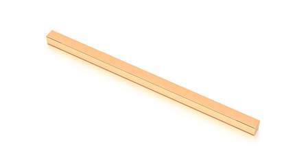Brown corrugated cardboard box from top side closeup angle. Blank, horizontal, thin, long and rectangle shape.