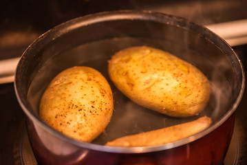 potatoes in pan 