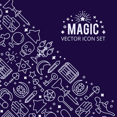 Vector illustration of magic icons. sparkle magic lights. mystery miracle