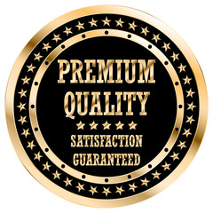 premium quality label on black and gold backgrounds, Vector EPS10
