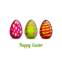 Card with cartoon Easter eggs