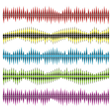 Sound waves vector set. Audio equalizer. Sound & audio waves isolated on white background.
