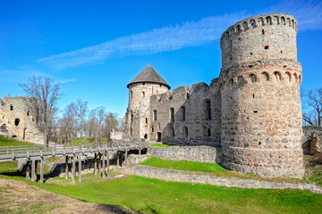 Fototapeta na wymiar Ruins of Cesis Castle, Latvia