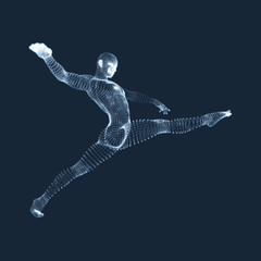 Gymnast. Man. 3D Human Body Model. 