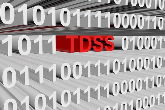 tdss in the form of binary code, 3D illustration