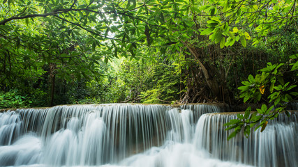 Beautiful and Breathtaking green waterfall, Huay Mea Kamin’s waterfall