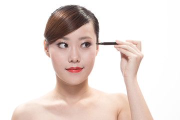 facial makeup of young asian beautiful woman