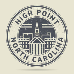 Grunge rubber stamp or label with text High Point, North Carolin