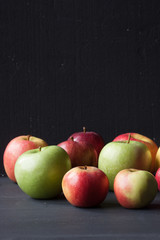 Apples on a black background