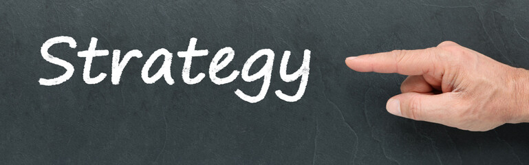 Obraz premium Strategy on a blackboard