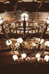 Fototapeta na wymiar bronze medieval chandelier