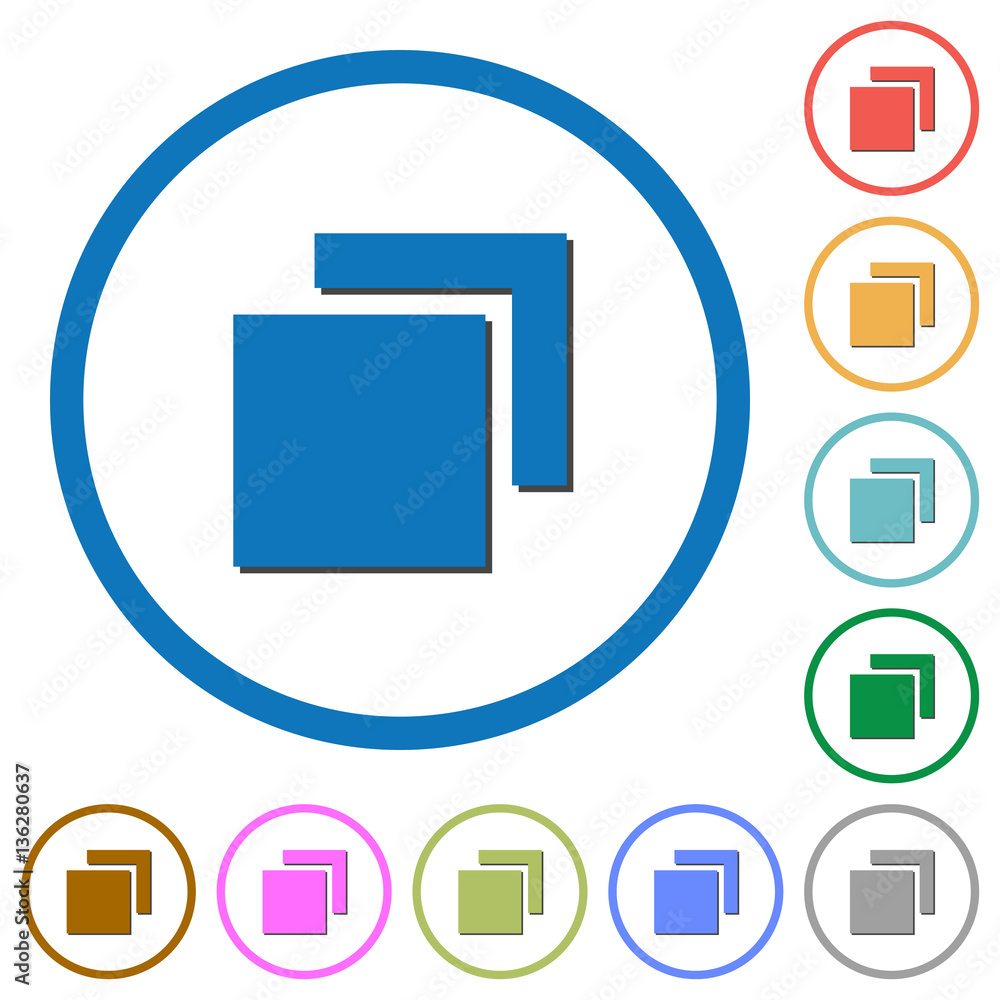 Poster overlapping elements icons with shadows and outlines