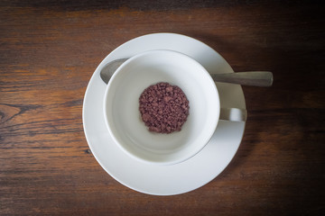 Coffee on wood Table Background