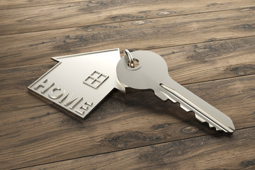 house key with pendant