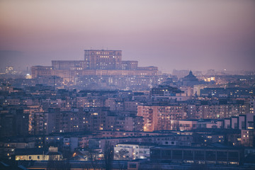 Bucharest view at dusk