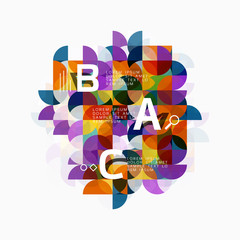 Modern geometric abstract background, circles on white