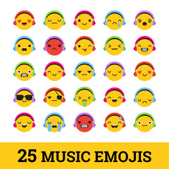 Fototapeta premium Music emojis