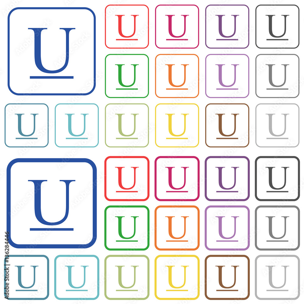Poster underlined font type outlined flat color icons