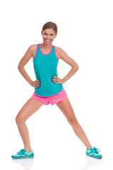 Obraz premium Woman Warming Up Before Workout