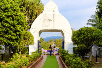 landscape land architecture building view Wat Pra That Sri Song