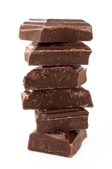 Chocolate on white background