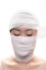 facial makeup of young asian beautiful woman