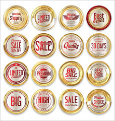 Premium and luxury golden retro badges and labels collection