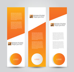 Banner template. Abstract background for design business education advertisement. Orange color. Vector  illustration.