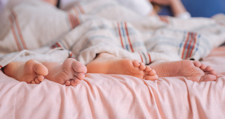 Two close friends sleeping together on weekend