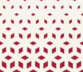 Abstract sacred geometry red grid halftone cubes pattern