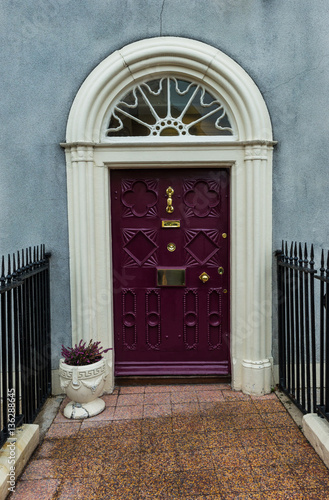 Victorian Style House Front Door With Pillars And Archway Stock Victorian Style House Front Door With Pillars And Archway