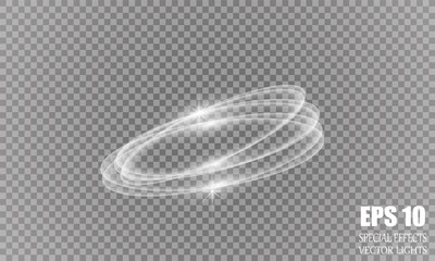 Glowing magic white fire circle ring trace.