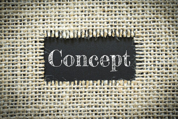 Text Concept on paper black has Cotton yarn background you can apply to your product.